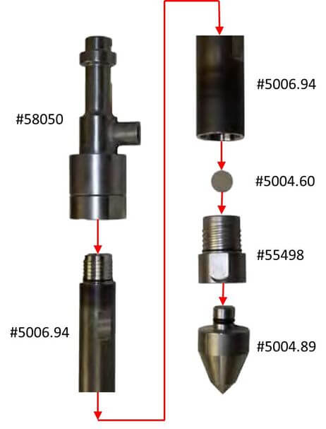 Vesztőcsúcsos direct push injektáló szonda Vesztőcsúcsos direct push injektáló szonda